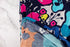 Magenta Turquoise Multi Floral Knit Jersey Fabric Remnant 3 yards